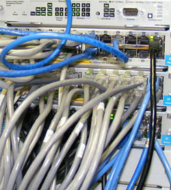 Ethernet can be delivered over T1 lines as well as dry copper pair...